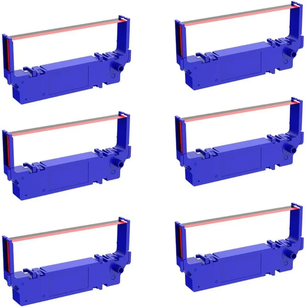 6er-Pack kompatibler sp700 Drucker Farbband b/r Ersatz für Stern SP-700BR, RC-700BR, SP-712 SP-742 Farbband (schwarz und rot)