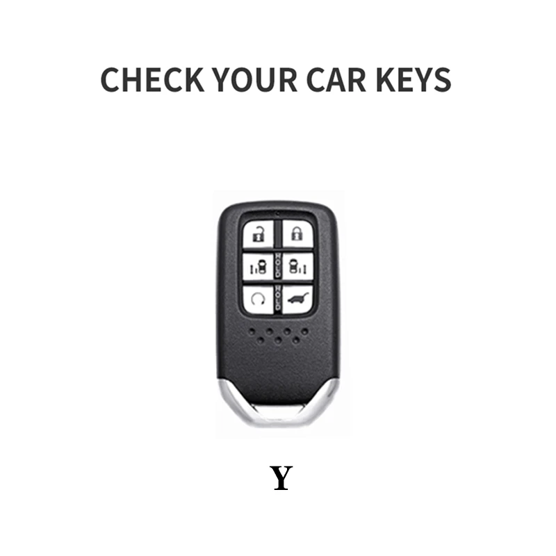 6 Buttons Zinc Alloy Leather Car Smart Key Case Full Cover Protector Remote Shell For Honda Odyssey Keyless Accessories Keychain