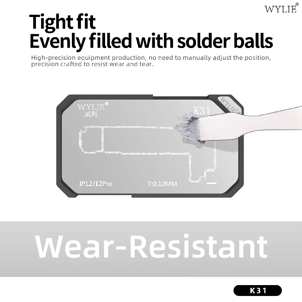 WYLIE K31 Średniowarstwowa platforma do sadzenia cyny dla iPhone X-16 Pro Max Siatka cynowa Siatka stalowa Płyta główna Średnia warstwa Szablon cyny do sadzenia