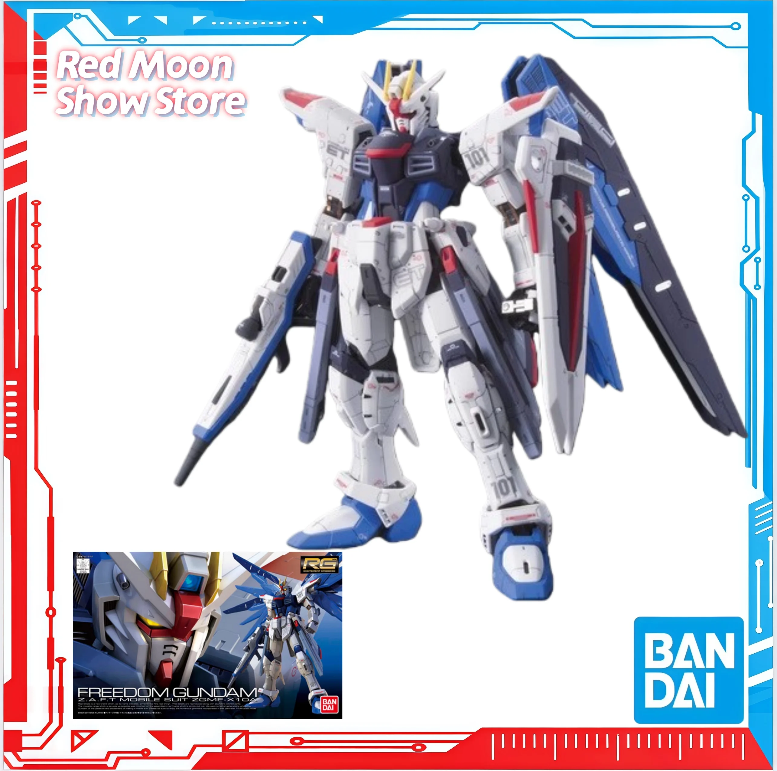 Bandai Genuine RG 05 1/144 FREEDOM Gundam Anime Action Figure Robot Periphery Assembly Model Toys Ornaments Gift Children
