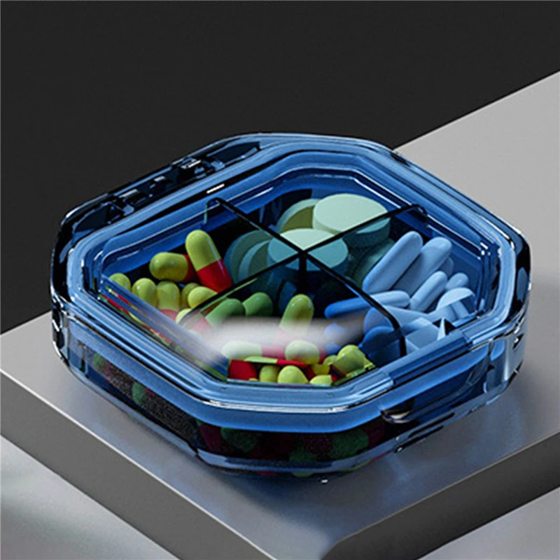 4/6 Grids Pill Storage Box Travel Medicines Storage Box Drug Separation Mini Portable Organizer Container With Seal Ring