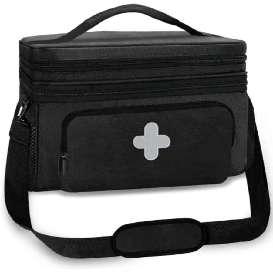 

Сумка для хранения лекарств, медицинская сумка, органайзер для таблеток, пустая коробка для экстренных медикаментов с маленьким портативным чехлом, аптечка первой помощи