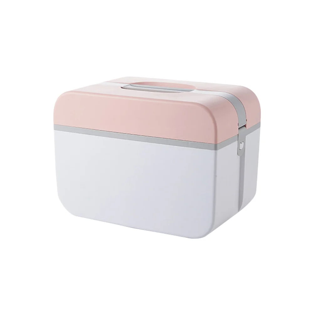 Eco Friendly Plastic First Aid Kit 5235 Medium Pink Multilayer Storage Box for Pills Bottles Home Office School Use