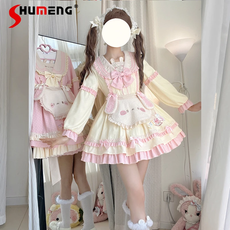

Original Girls Sweet Cute Lolita Dress Autumn and Winter 2025 New Loli Cartoon Print Y2K Birthday Dress Daily Long Sleeve Dress