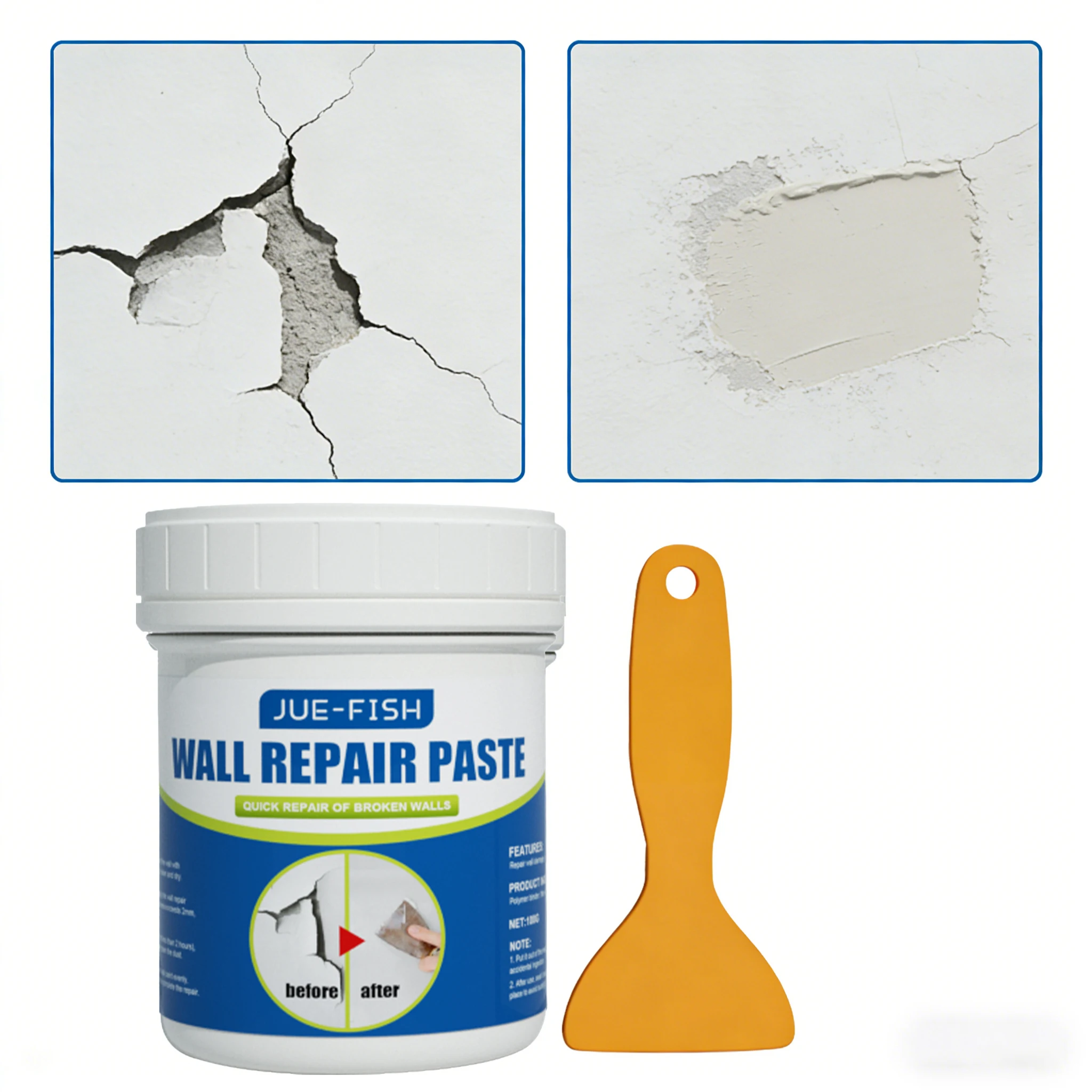 All Purpose Wall Repair Paste Spackling Plaster Paintable Quick Drying Stains Cover Remove Cracks Moisture Proof for Indoor Home