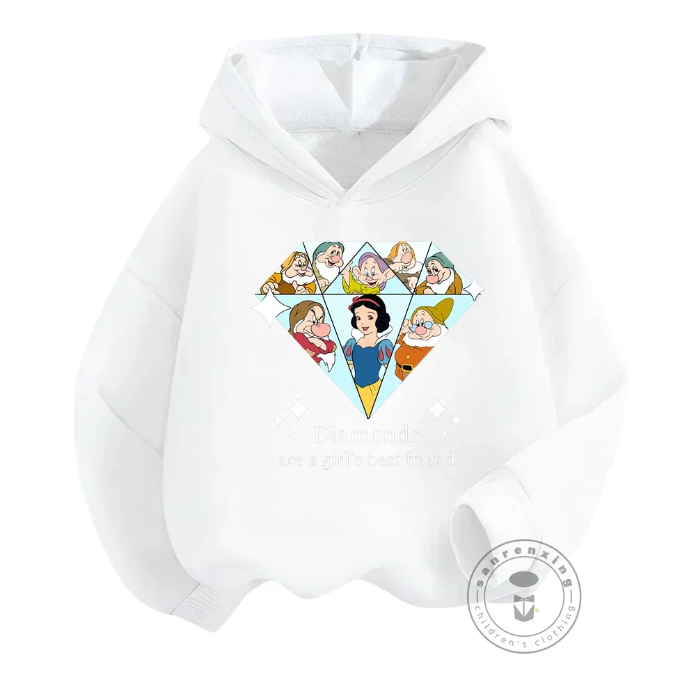 White Snow Princess Kids Hoodie Anime Print Disney Kids Fall Winter Cute Blazer Kawaii Girls Hoodie Casual Korean Sweatshirt