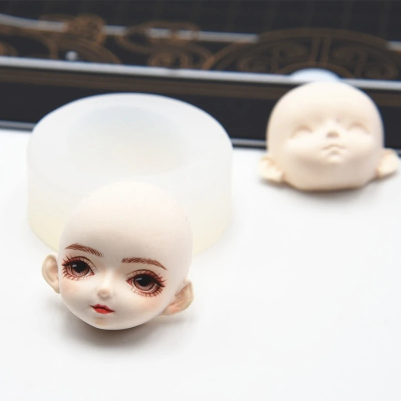 Dolls Face Silicone Mold Fondant Molds DIY Cake Decorating Tools Elf Clay Pottery Moulds Chocolate Gumpaste Molds Baking Tools