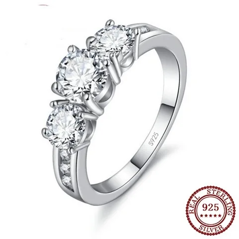 

2025 Новое модное кольцо из чистого серебра 925 пробы, классическое темпераментное атмосферное модное классическое женское кольцо с цирконом