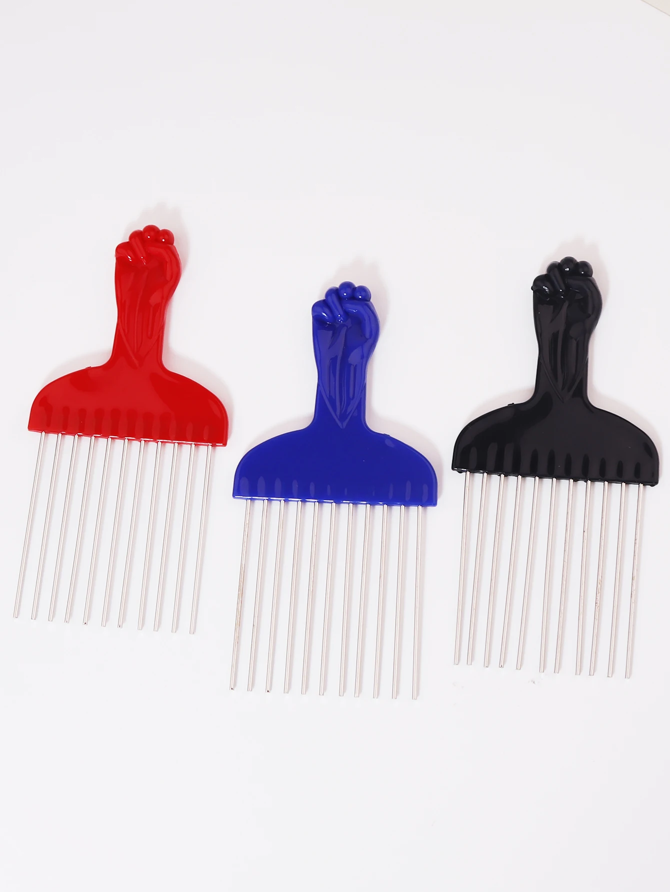 1pc stainless steel hair black perm comb design steel needle comb professional men's hair comb tool Special for real hair wigs view 6