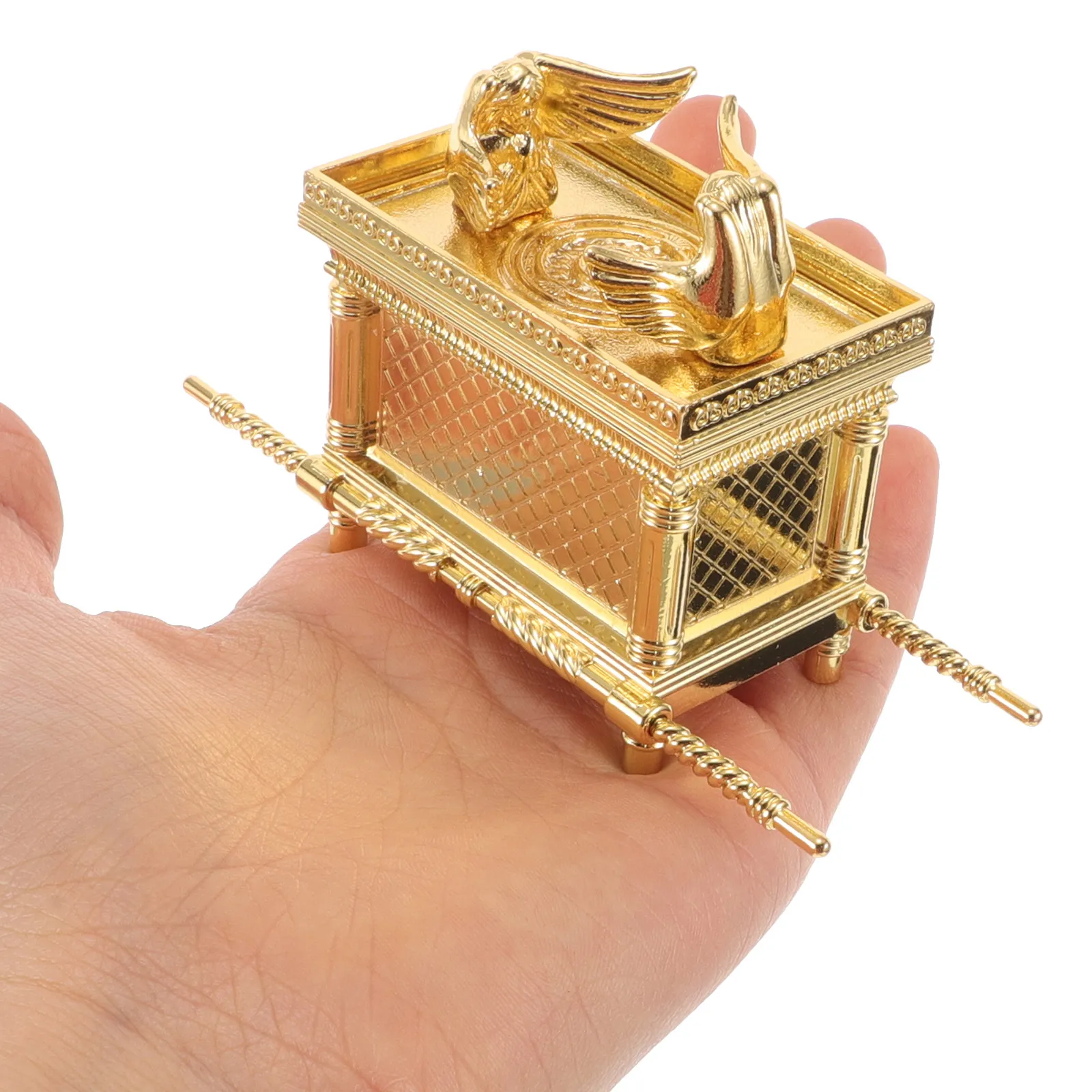 Metal Faith Decor Decorative Craft Ark Religious Statue Goldplated Stand Jewish Table Ornament Spiritual Artwork