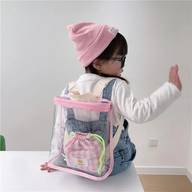 2024 Cute Kids Backpack Girl Transparent Backpack Korean Boys Girls\' Travel Backpack Kid Bag Kids Accessories