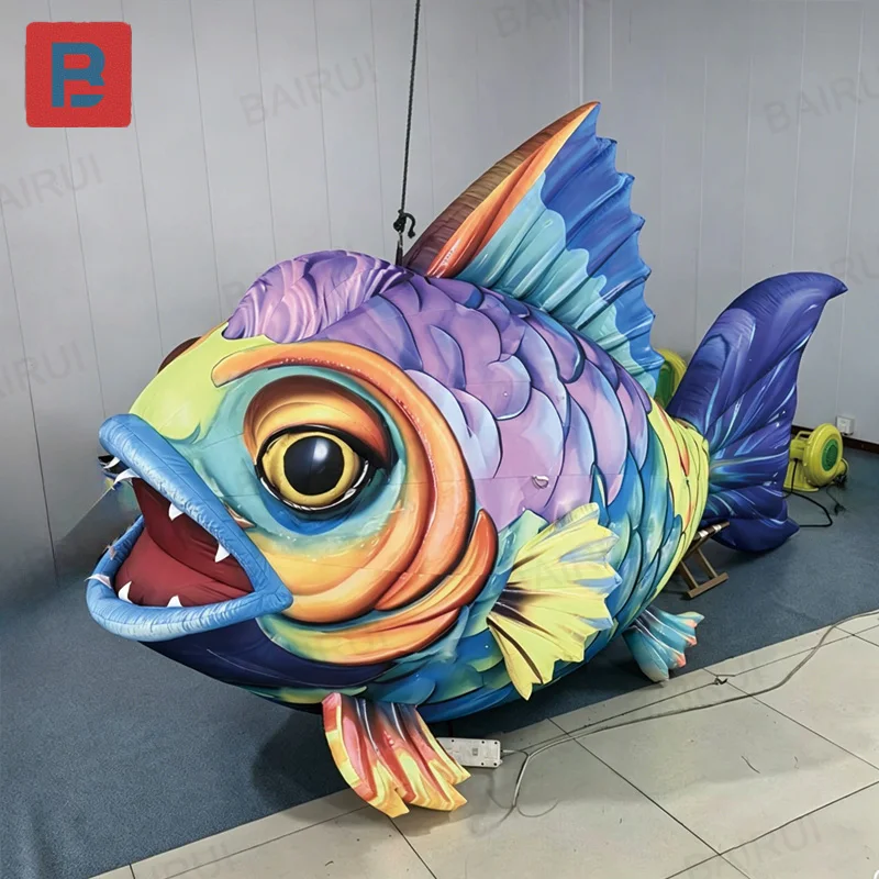 

Inflatable colorful fish, with multi-colored scales, the dazzlingly colorful inflatable fish, dynamic decorative item