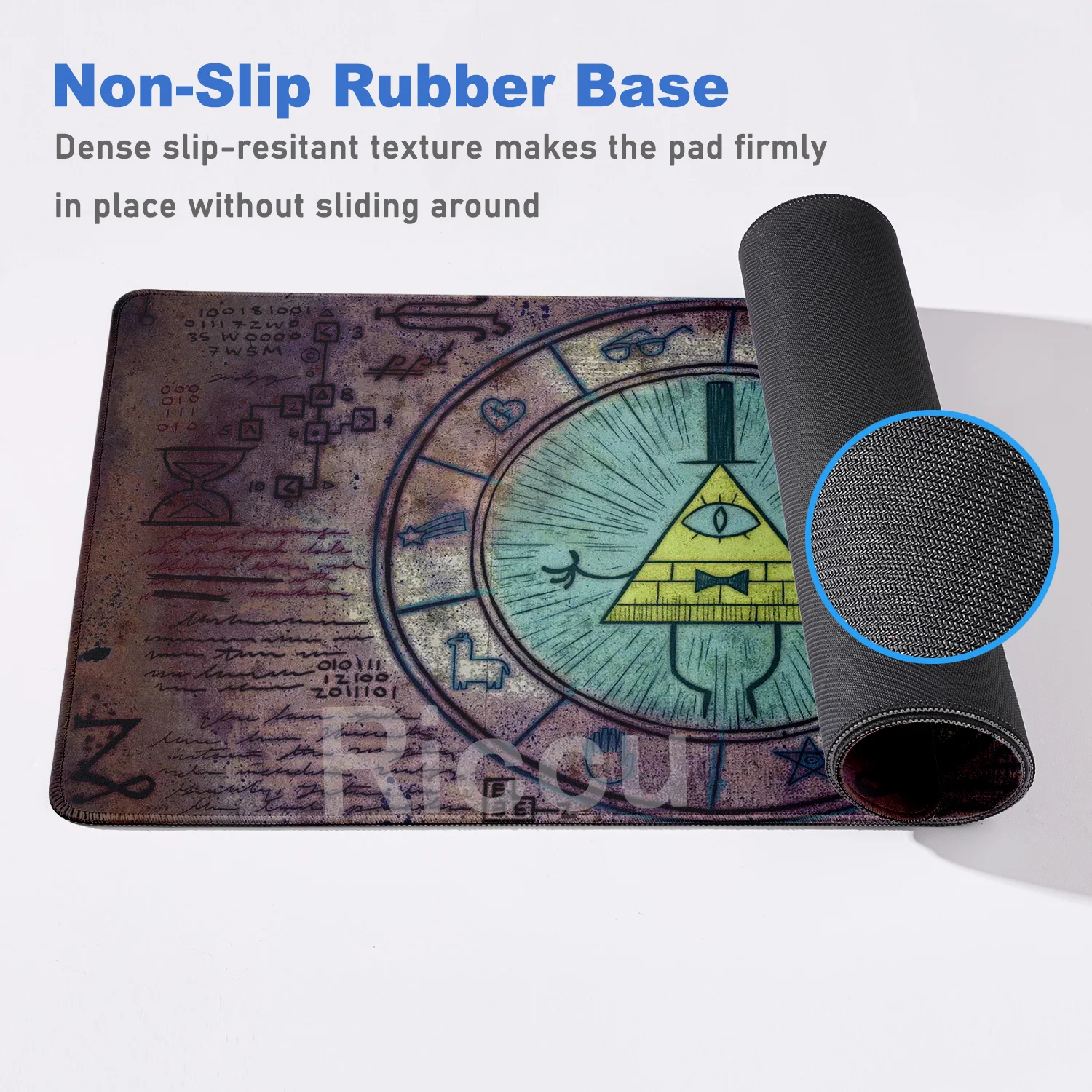 400x900mm protetor de mesa bill cipher borracha mousepad empresa almofada de mesa antiderrapante tapete anime teclado almofada gravidade queda mouse pad