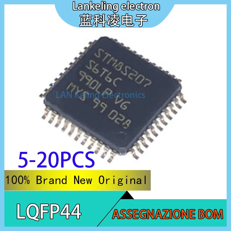 (5-20PCS)STM8S207S6T6C STM STM8S STM8S207 STM8S207S6T6 100% Brand New Original Chip IC LQFP44