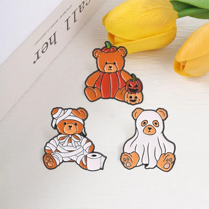 3-16 Stück/Set Halloween Goth Skelett-Kollektion Emaille-Pins Horrorfilme Monster Killer Messer Voodoo-Puppe Brosche Schmuck Geschenke – Detail 21