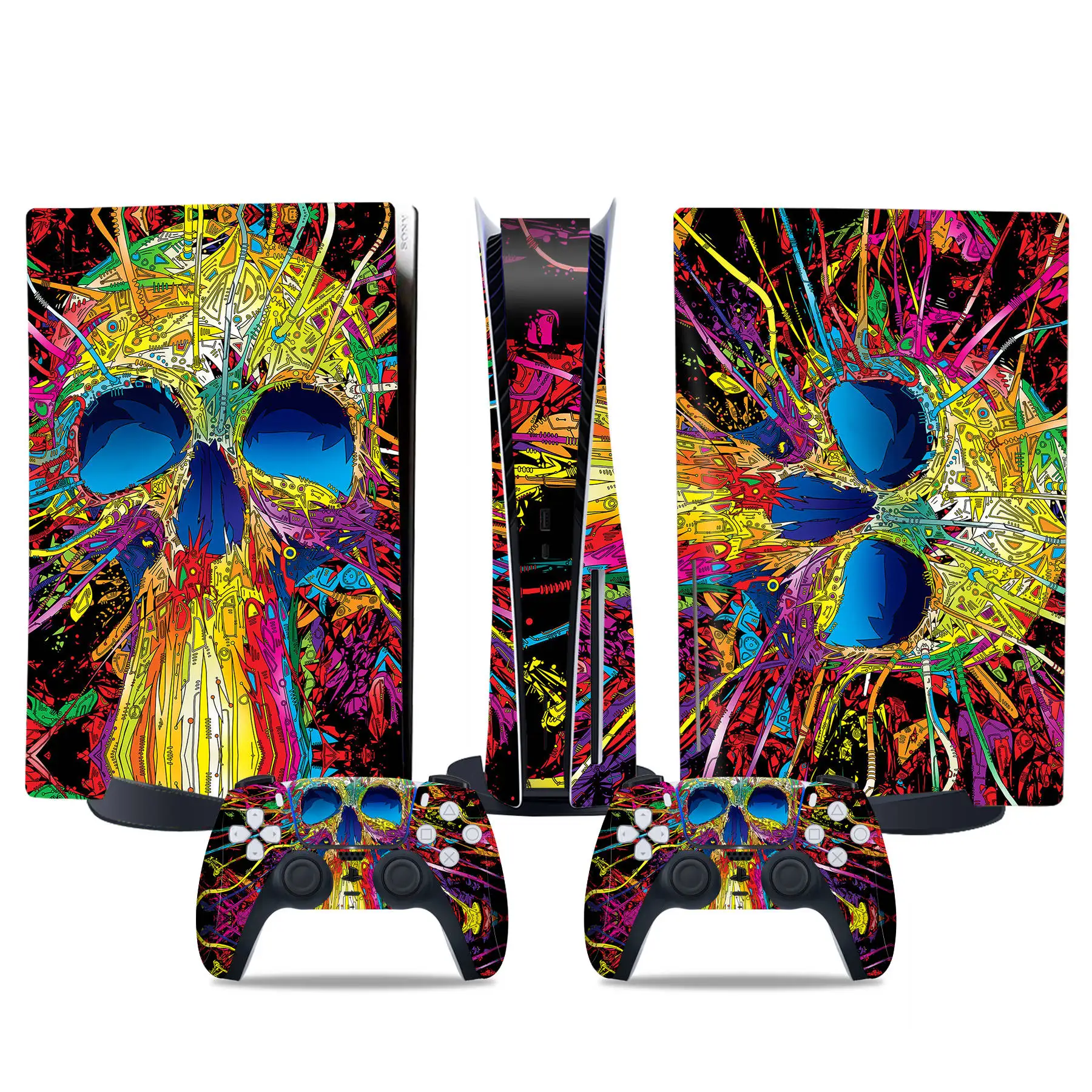 ملصق جلد قرص PVC بتصميم جمجمة ، ملصق جلد فينيل