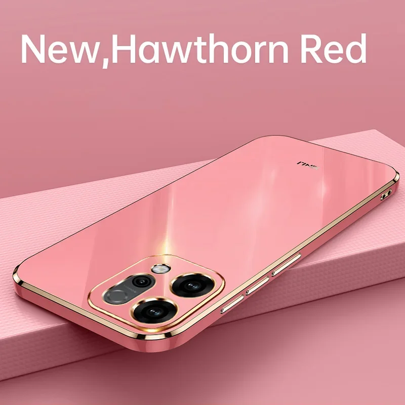 Luxury Plating Soft Silicone Case for Reno 14 F 14 Pro Camera Protection TPU Back Cover for OPPO Reno13Pro 13F Realme Neo7 Turbo