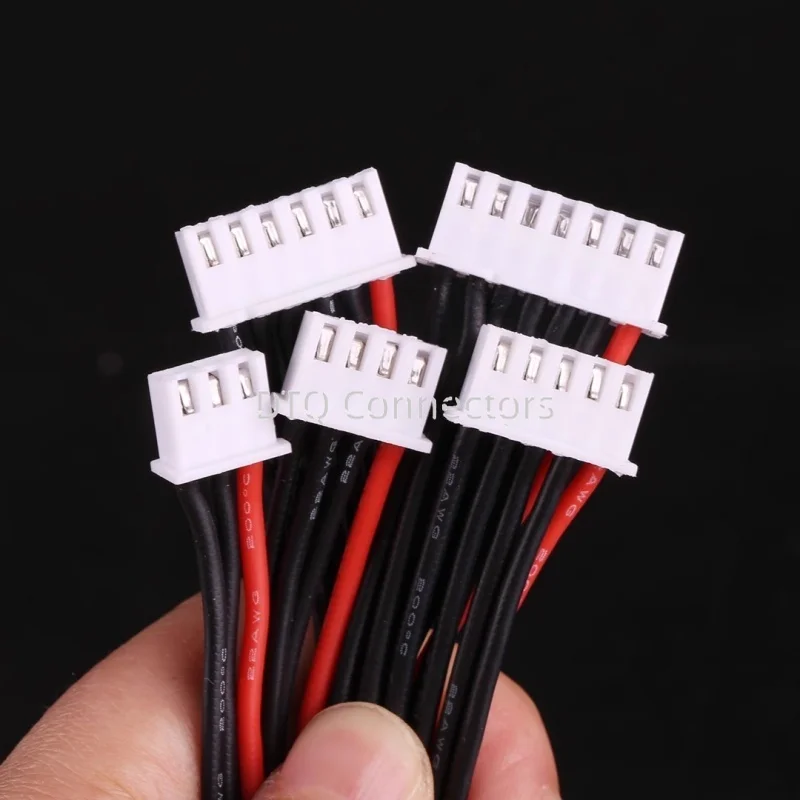 JST XH 2.54mm Female Socket Lipo Battery Balance Wire Extension Charger Plug Connector 22AWG Silicone Cable 1/2/3/4/5/6/7S