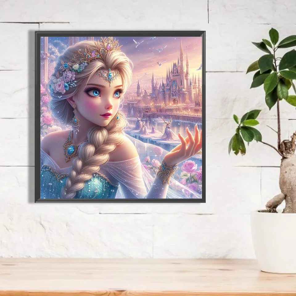 5D DIY Disney Diamond Painting Kit Disney Princess Elsa Cross Embroidery Handmade Diamond Mosaic Art Gift