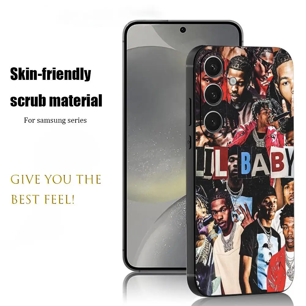 Cool Lil Ba-by D-Dr-ip rapMan Phone Case For Samsung Galaxy S26 S25 S24 S23 S22 S21 Plus Ultra Note20 Soft Black