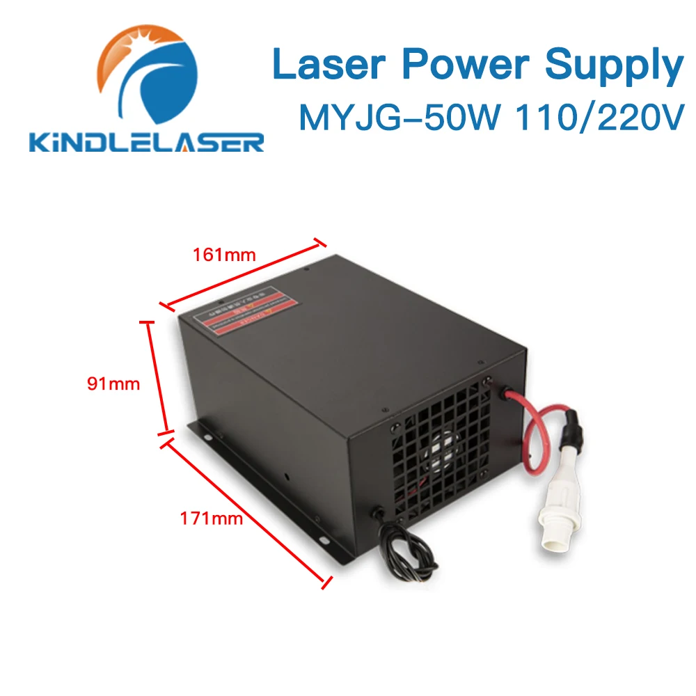 KINDLELASER 50W alimentatore Laser CO2 MYJG-50W 110V/220V per macchina da taglio per incisione di tubi Laser