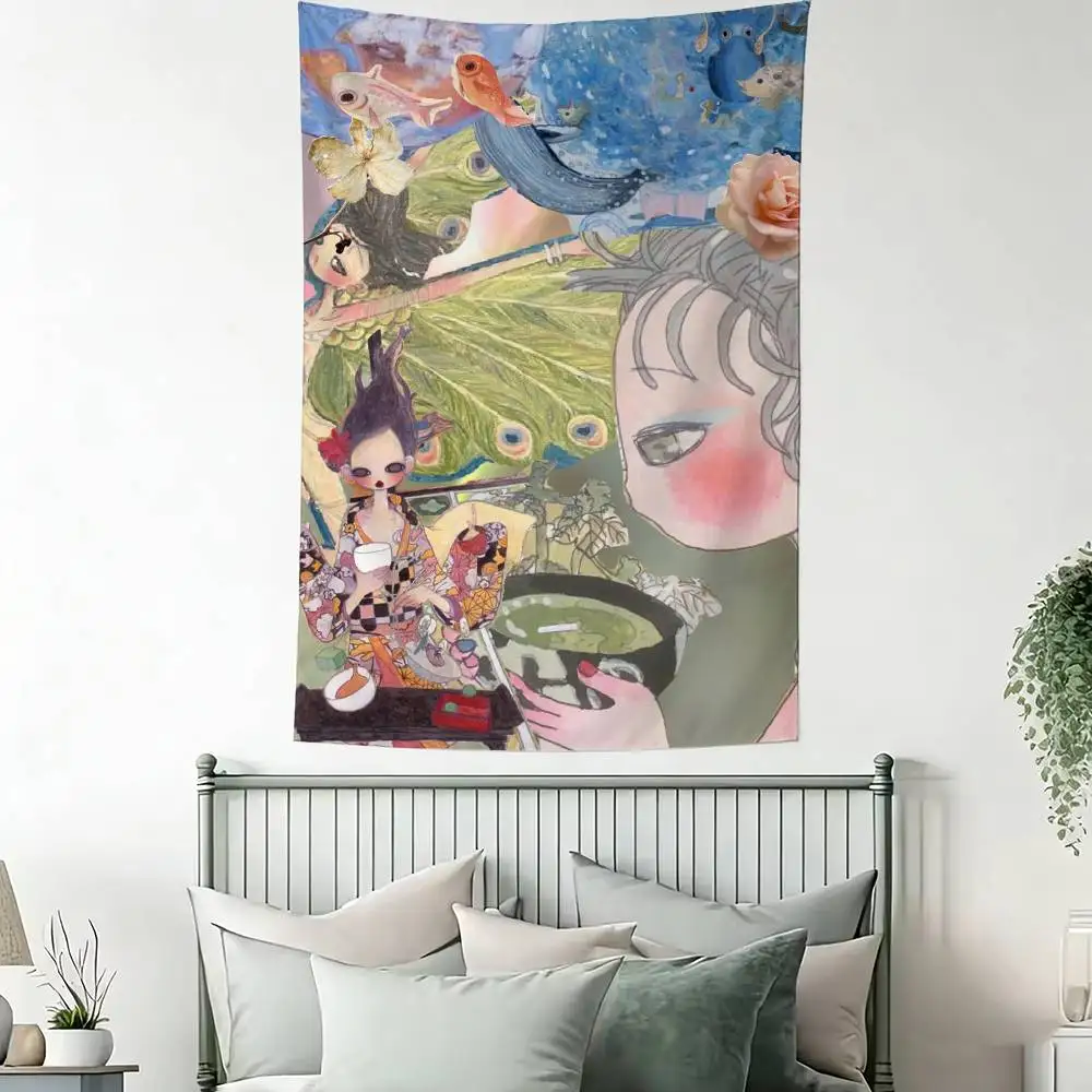 POP ART A-Aya Takano Flags Wall Hanging Background Art Banner for Bedroom Home Outdoor Decor 4