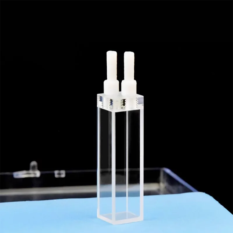 

10mm quartz fluorescent flow cuvette vertical circulation cell good sealing special for scientific research