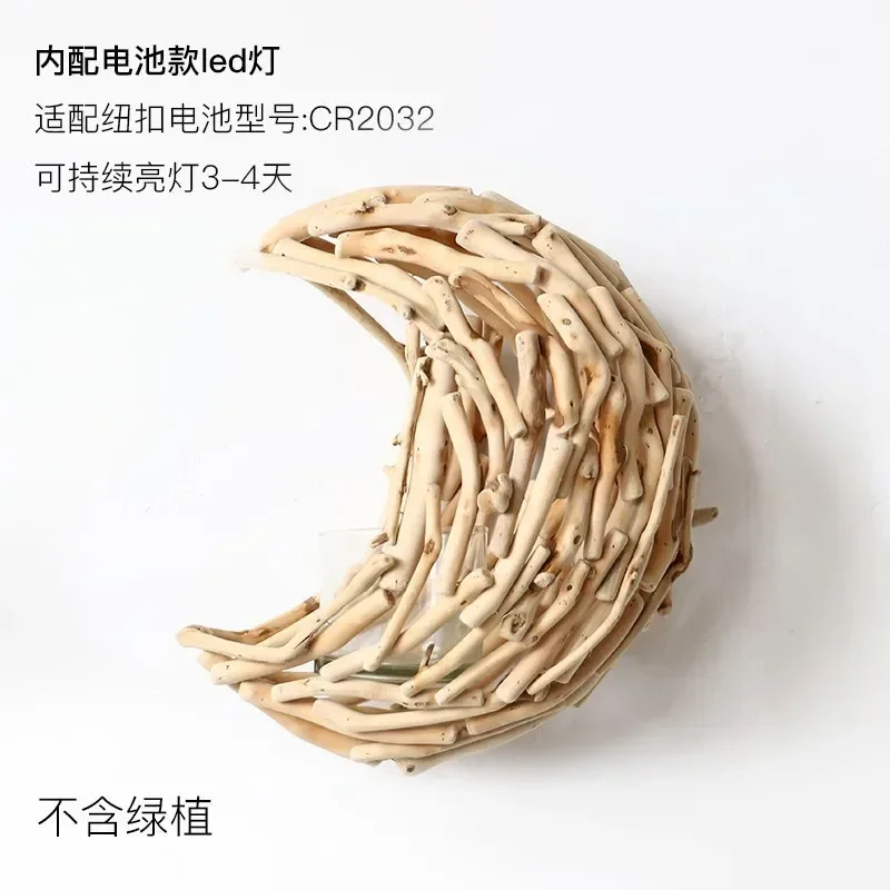 Pure handmade solid wood vase wall decoration pendant living room balcony wall hanging flower pot wall hanging flower device