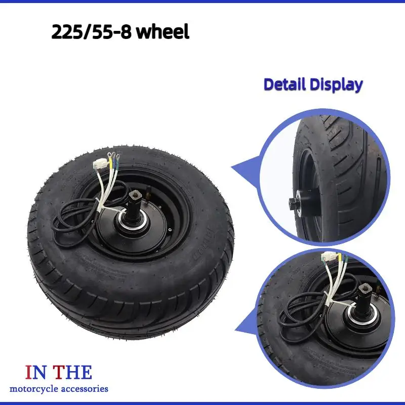 225/55-8 tubeless tire 60V2000W motor wheel hub accessory, suitable for Citycoco electric scooter modification accessories
