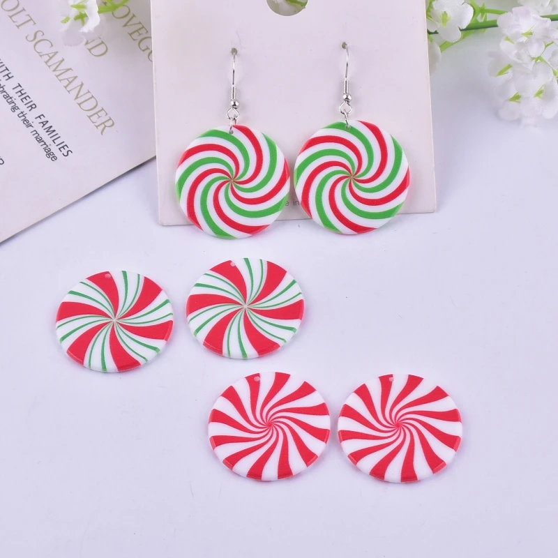 Mix 10pcs/pack Christmas Colorful Candy Acrylic Charms for Earring Necklace Jewelry DIY Making