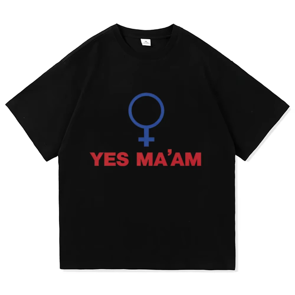 Yes Ma'am T-Shirt Married with Tees Men Women Casual Short Sleeve Crew Neck Cotton Shirt Vintage Humor Print Daily Tops