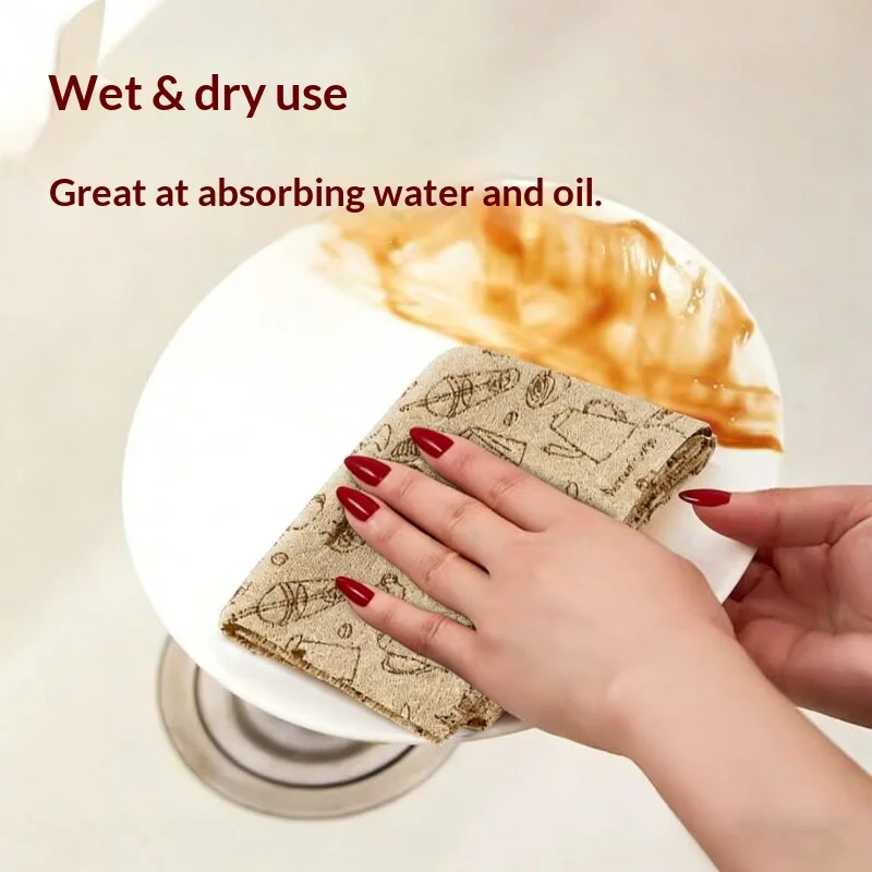 Tear Off Reusable Oil Absorbent Dish Cloth Roll Wet Dry Washable Kitchen Cleaning Towels for Stove Cooktop Grease Household Use
