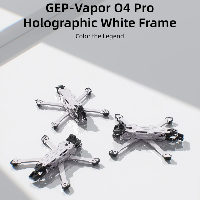 GEPRC GEP-Vapor O4 Pro Holographic White Frame, D5/X5/X6 Versions 230/238.4/254.5mm Wheelbase Carbon Fiber FPV Frame