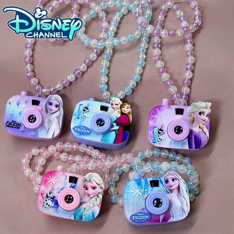 Collar de Frozen de Disney, collar con cámara de proyección de Elsa y Anna, collar bonito y juguetón, accesorios para niños, regalo de Navidad