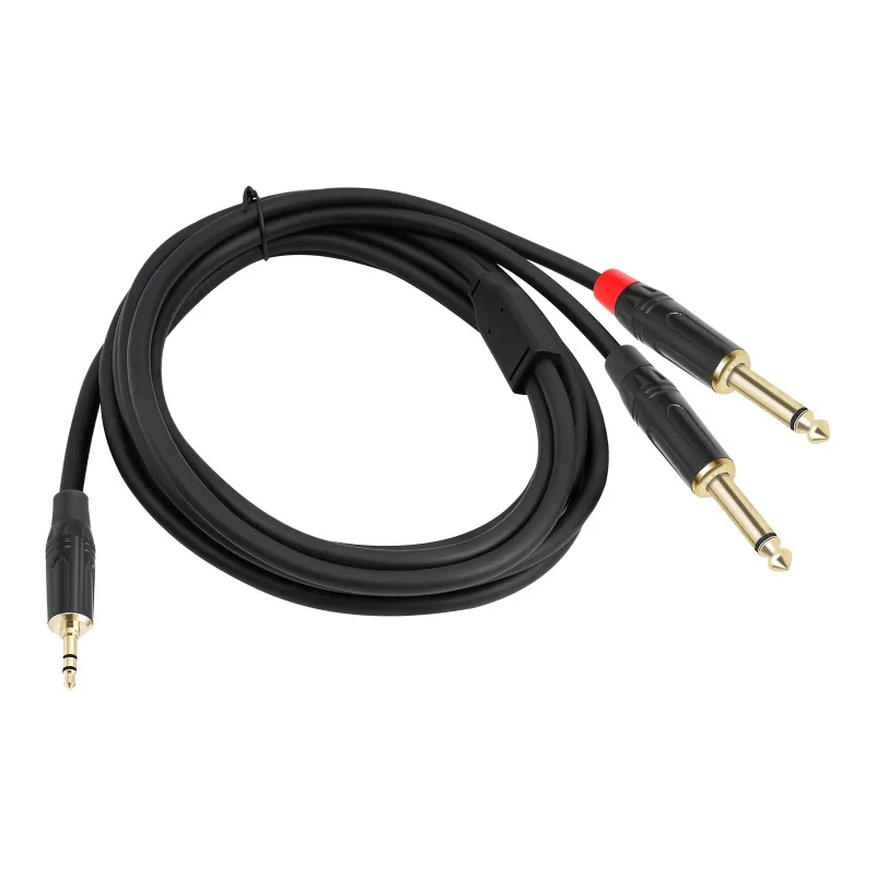 

1/2/3M 1/4inch TRS Stereos Y Splitter Insert Cable, 1/4inch Male To Two 1/4inch(6.35mm) Male Mono Breakouts Cable