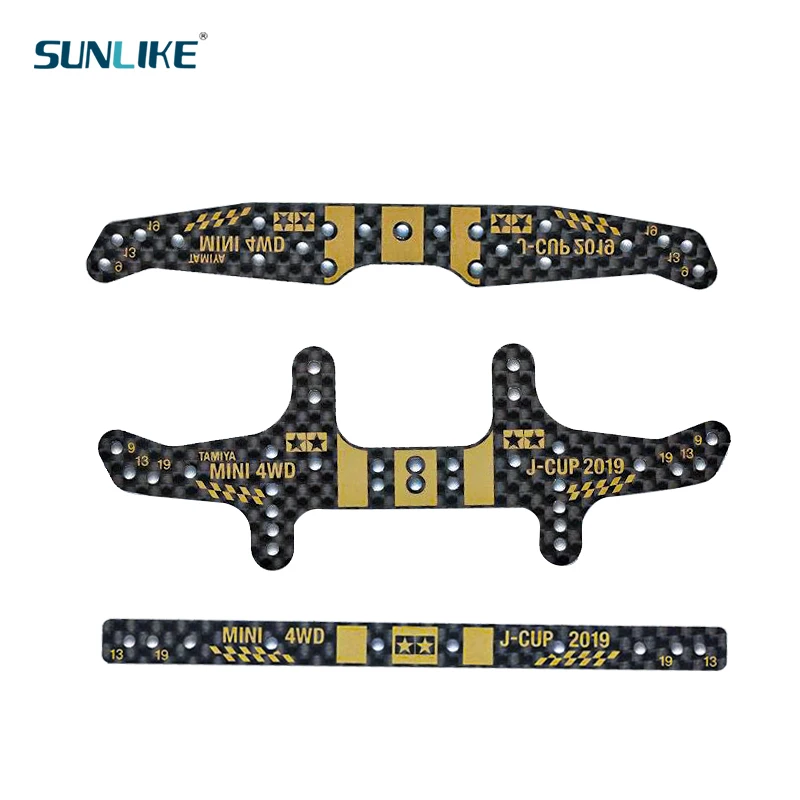 Self Made 1.5mm Carbon Fiber Front/Rear Multi-Roller Setup Bracket J-Cup 2019 For Tamiya Mini 4WD Racing Models 95121 95122