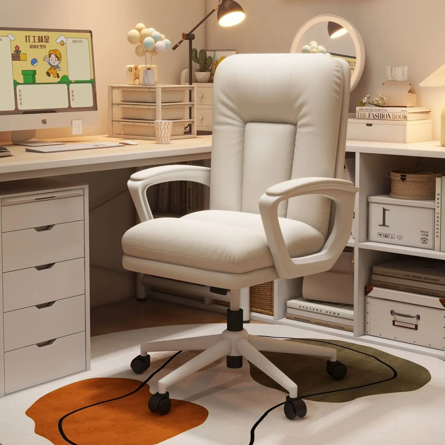

Home Comfort Computer Chair Desk Chair Backrest Light Luxury Office Chair