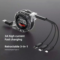 3 In 1 Micro USB Type C Charging Cable Multi Charger For Audi A1 A2 A3 A4 A5 A6 A7 A8 Q1 Q2 Q3 Q4 Q5 Q6 Q7 Q8 TT RS3 S5 B8 C6 B9