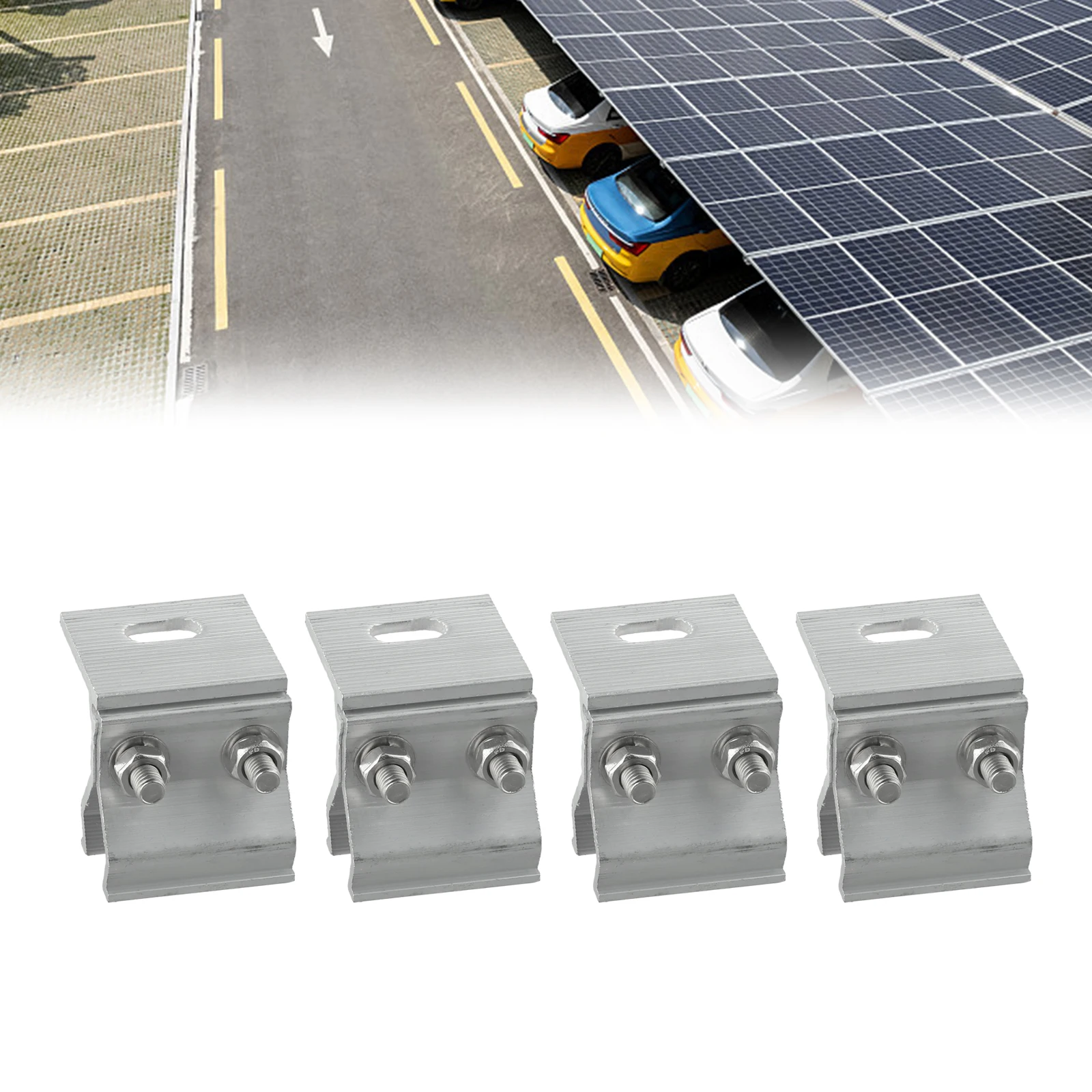 For Solar Panels House On The RV And Boat For Roof Solar Panel Stainless Steel 4pcs Anodizing Fixing Clamp Sliver