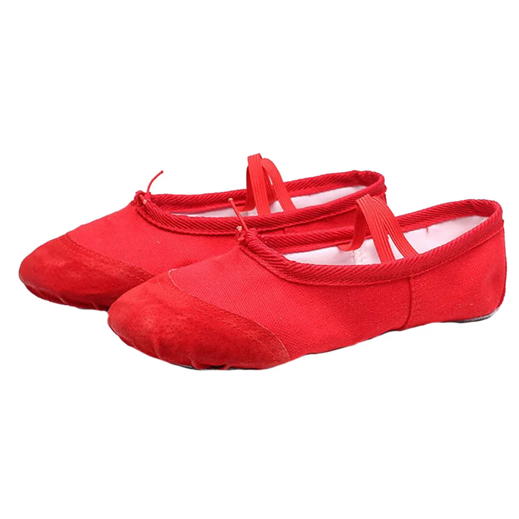 Children Ballet Dancing Practise Shoe Elasitc No Tie Slippers Adult Pointe Gymnastics Dance Shoe