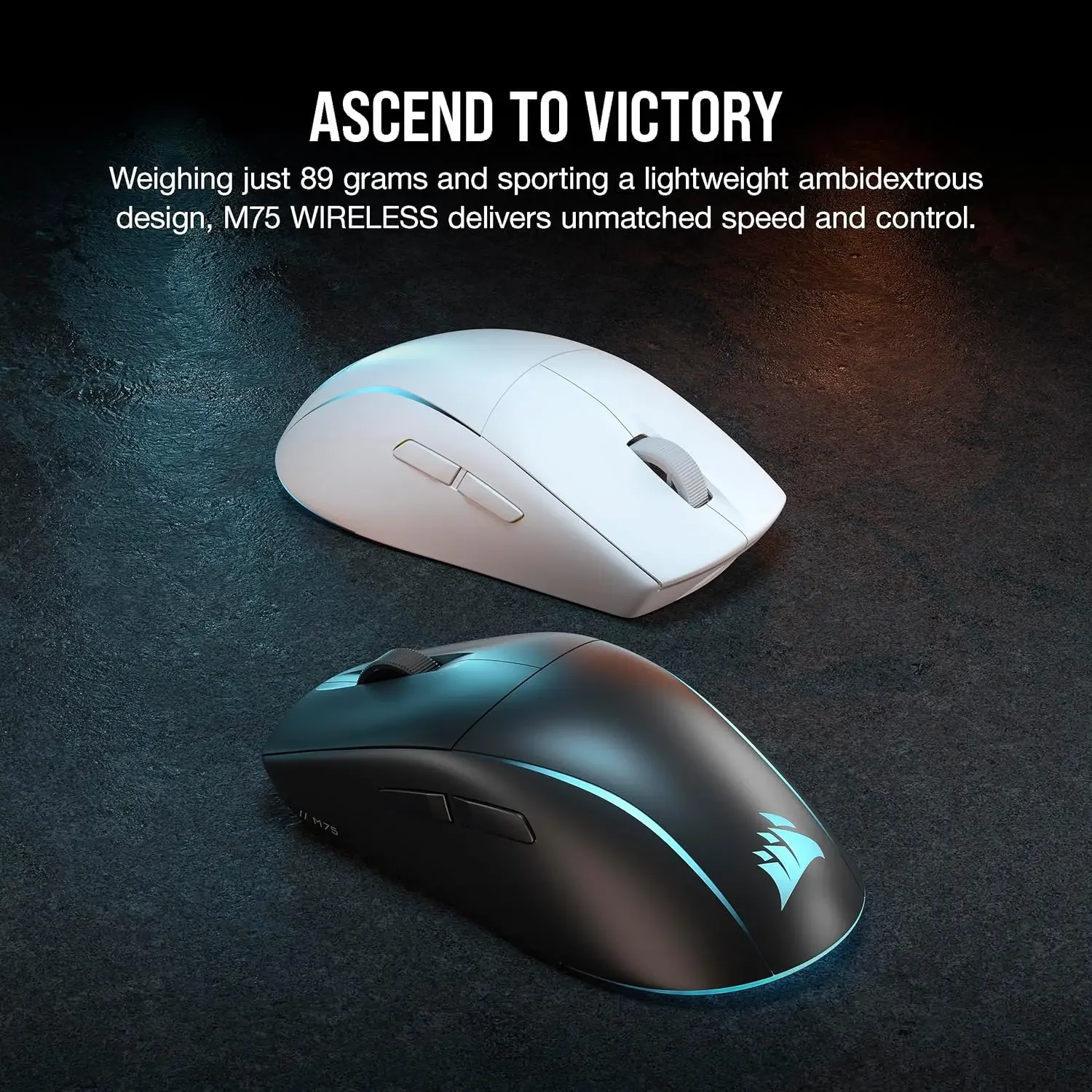 Corsair M75 Wireless RGB Lightweight FPS Gaming Mouse – 26,000 DPI – Swappable Side Buttons – iCUE Compatible