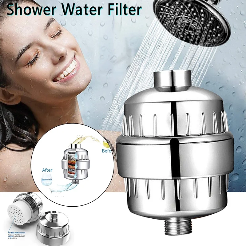 15 Stages Shower Filter for Hard Water Universal Faucet Water Filtration Purifier to Remove Heavy Metals Chlorine and Fluoride