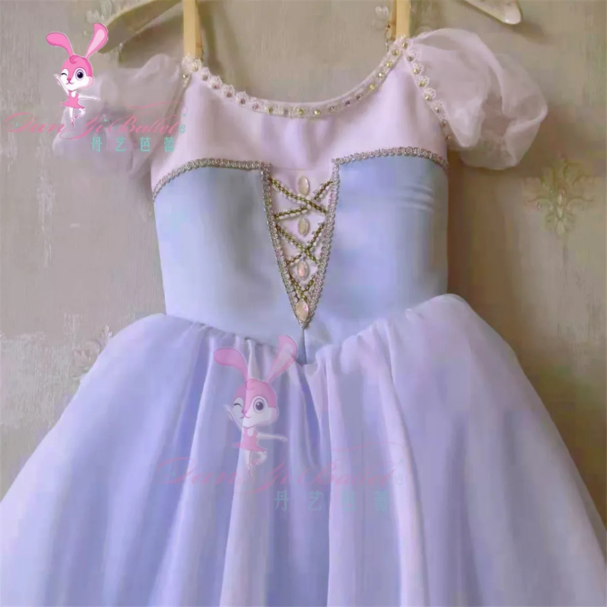 Danyi vestido de ballet para niños adultos vestido de gasa en forma de campana traje de competición azul Giselle Gepelia