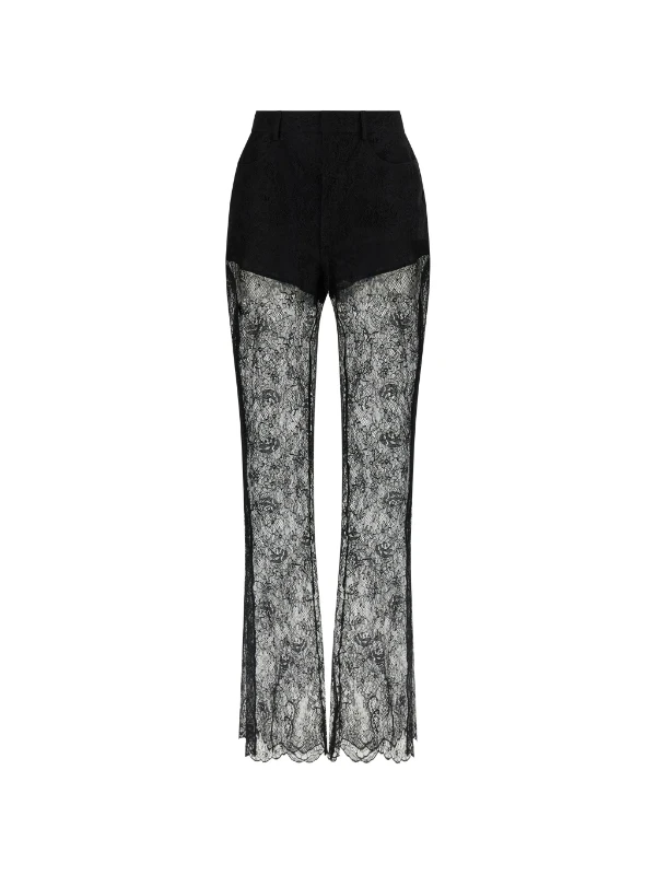 Lace-stitched women's pants and trousers - Sexy high-waisted slim-fitting casual pants - New 2025 summer style