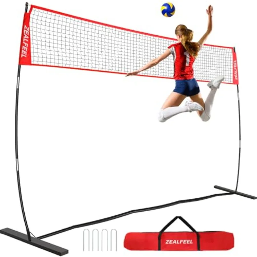 

Volleyball Net 12ft/20ft Volleyball Training Net for Backyard Height Adjustable Portable Freestanding Practice Net for Hitting