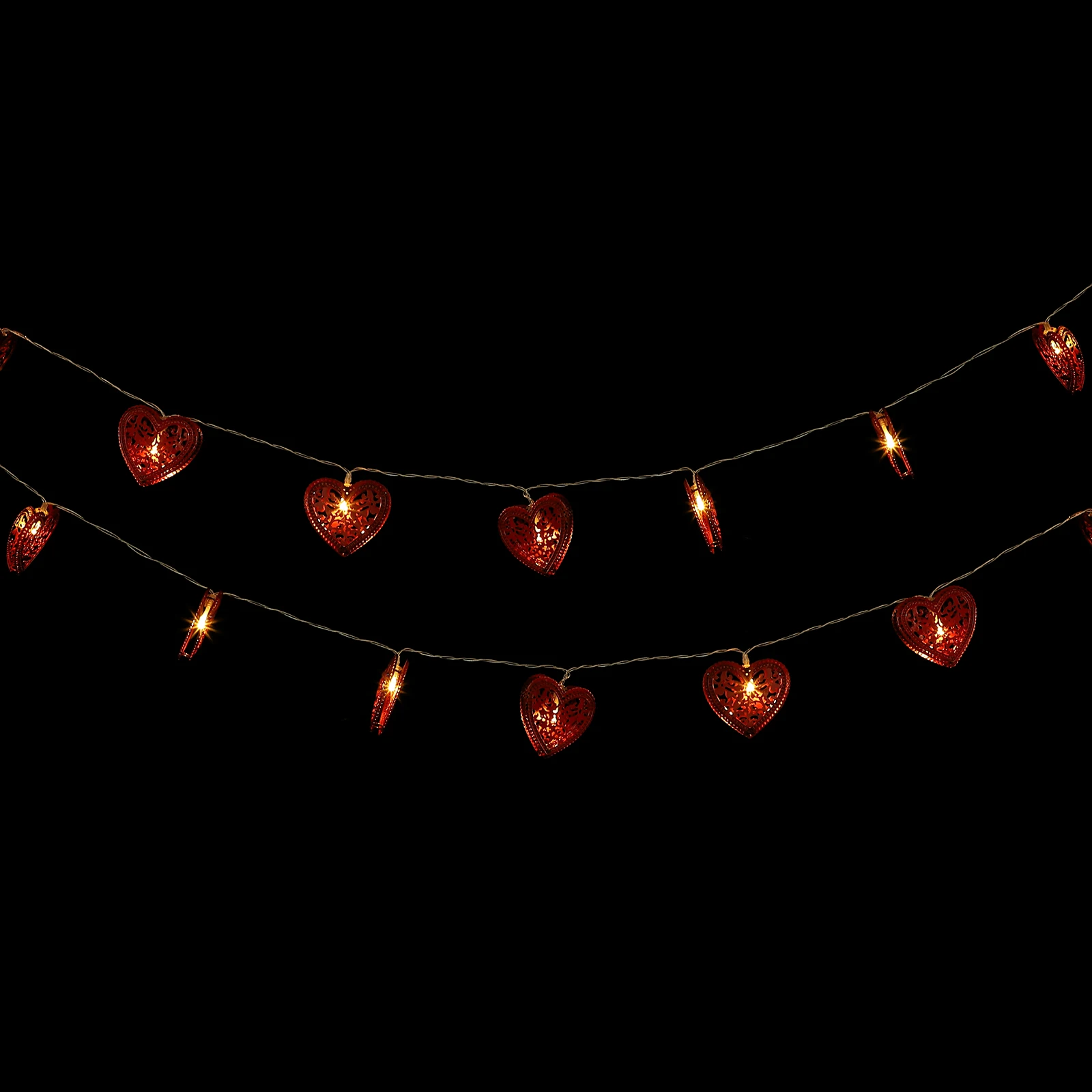 

1 set 1 Set Heart Shape Red Led Lamp String 3D Hollowed Decorative Light For Valentine'S Day Wedding Party Room Decoration