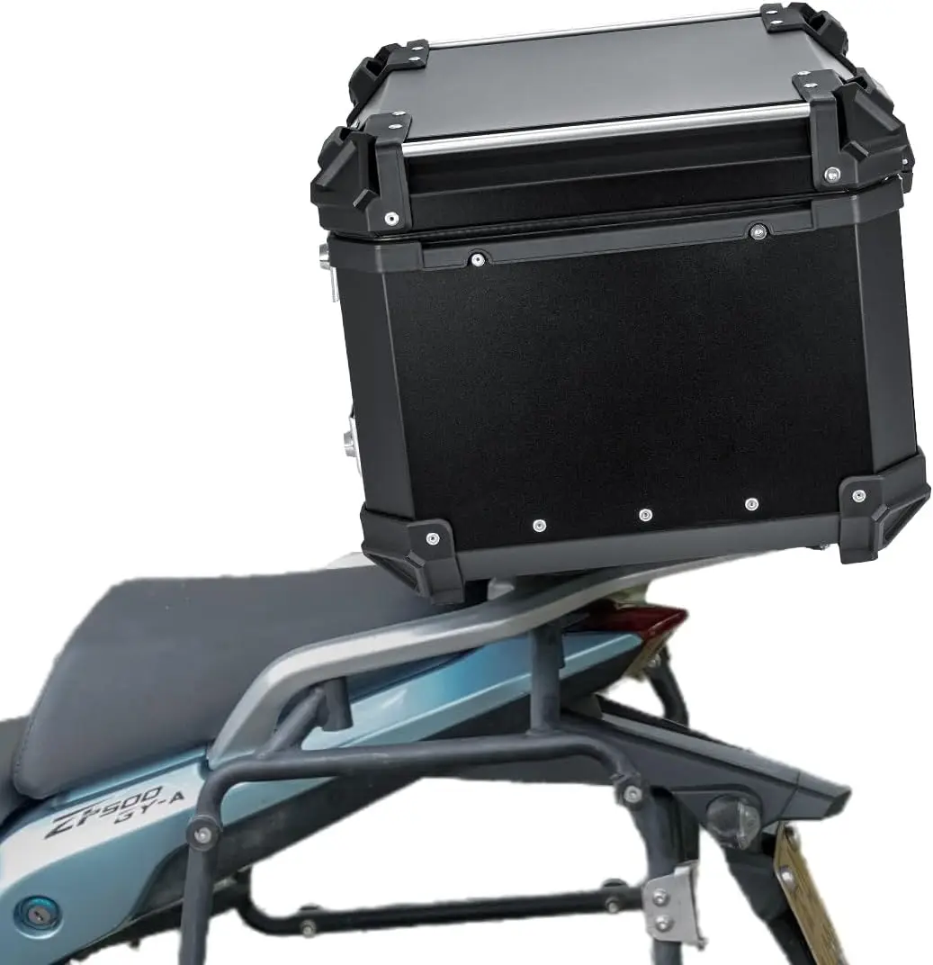 

Верхняя коробка для мотоцикла, алюминиевый чемодан 55 л с универсальным монтажным кронштейном, замком безопасности и быстросъемным водонепроницаемым хранилищем f