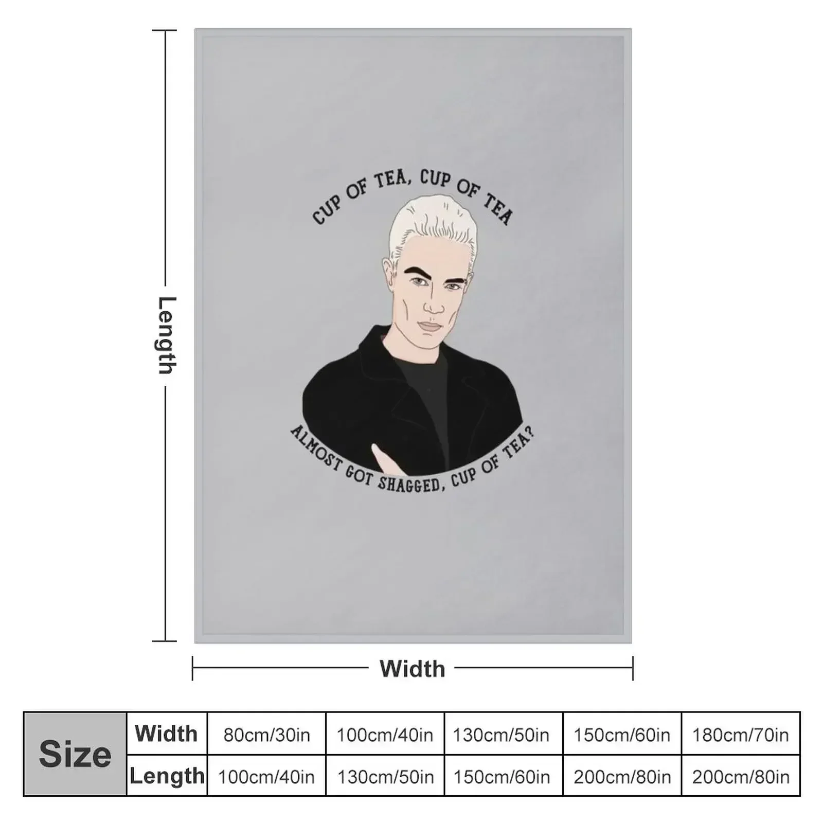 Spike Tea Quote BTVS Throw Blanket warm winter Furry Hairy Moving Hair Decoratives Blankets
