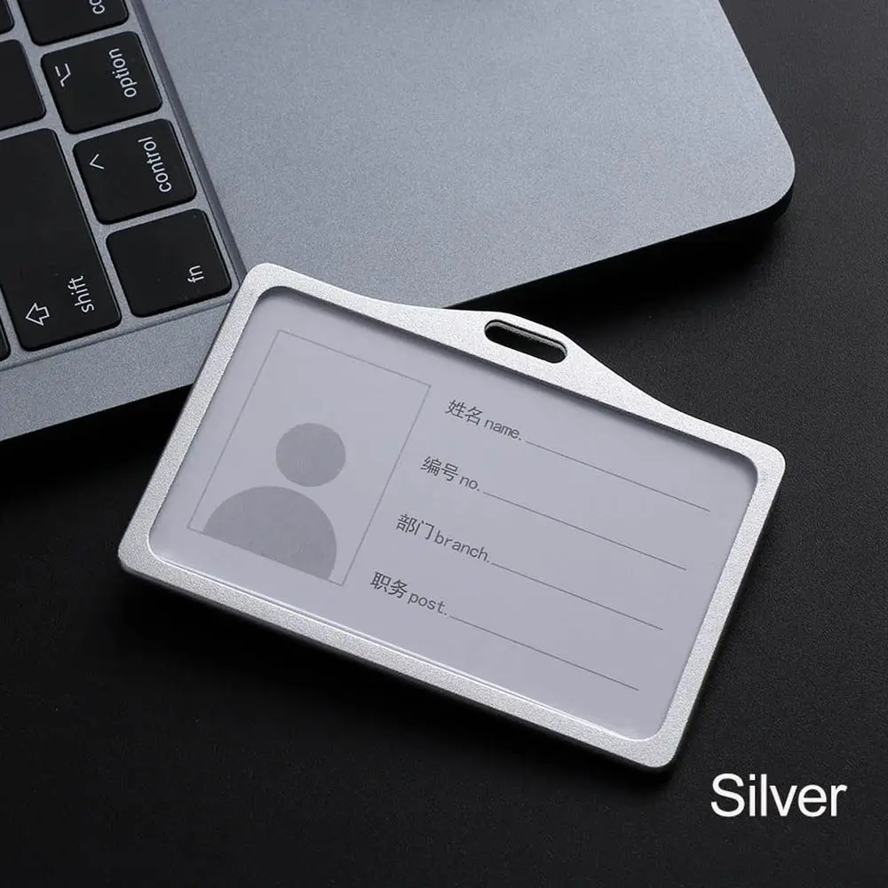

High Quality Identity Case Card Protector Cover Metal Clip Business Name Tag Holder Name Cover Vertical Card Cover Card Holder