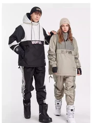 Kufun-ropa de esquí para hombres y mujeres adultos, traje de nieve impermeable, sudaderas con capucha, abrigo, pantalones, chaqueta de gran tamaño para exteriores, púrpura, azul cálido, invierno